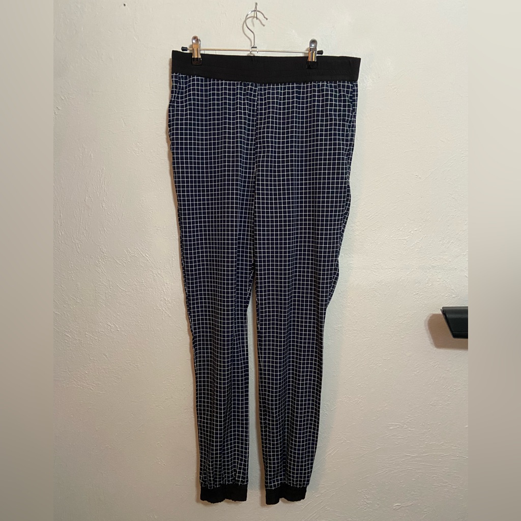 Vero Moda Black And Blue Checkered Pants